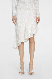 Asymmetric Textural Beaded Skirt