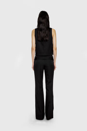 Belted Mid-Rise Wool Trouser