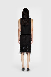 Scatter Tassel Beaded Knee Length Skirt