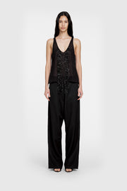 Fringed Beaded Silk Singlet
