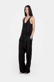 Fringed Beaded Silk Singlet