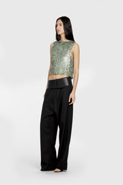 Textural Beaded Crop Top