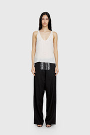 Fringed Beaded Silk Singlet